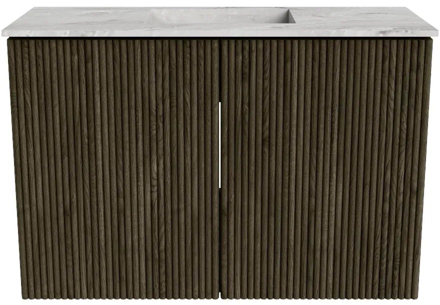 Mondiaz Joya DLux 60cm toiletmeubel shadow met wastafel faye midden zonder kraangat glace