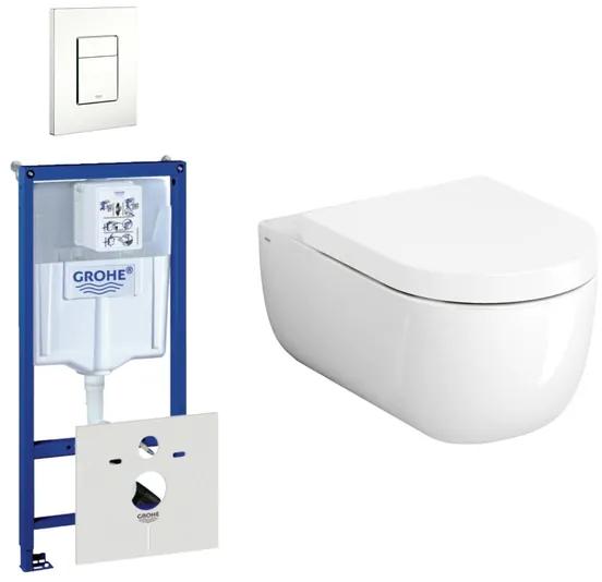 Clou Hammock toiletset met inbouwreservoir, wandtoilet met softclose en quickrelease zitting met bedieningsplaat verticaal/horizontaal wit 0729205/SW107408/0720003