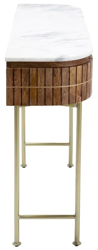 Kare Design Grace Sidetable Mangohout En Marmer - 100 X 30cm.
