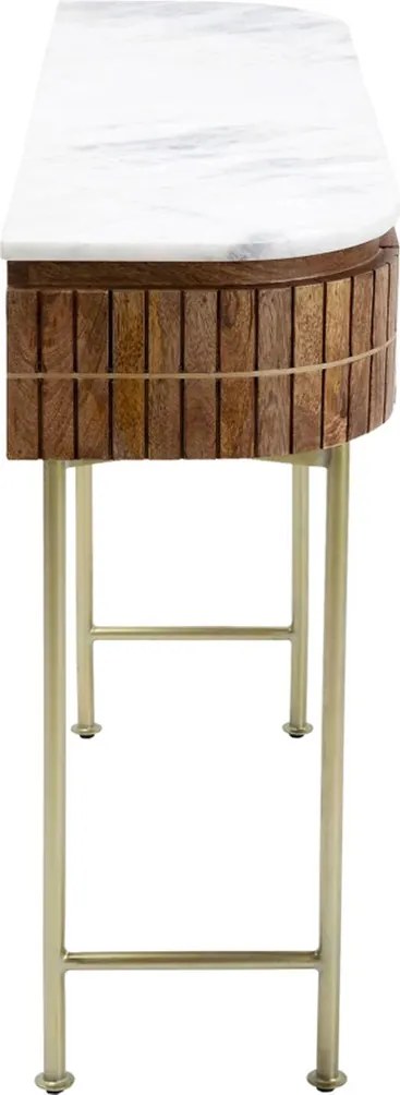 Sidetable Mangohout En Marmer - 100 X 30cm.