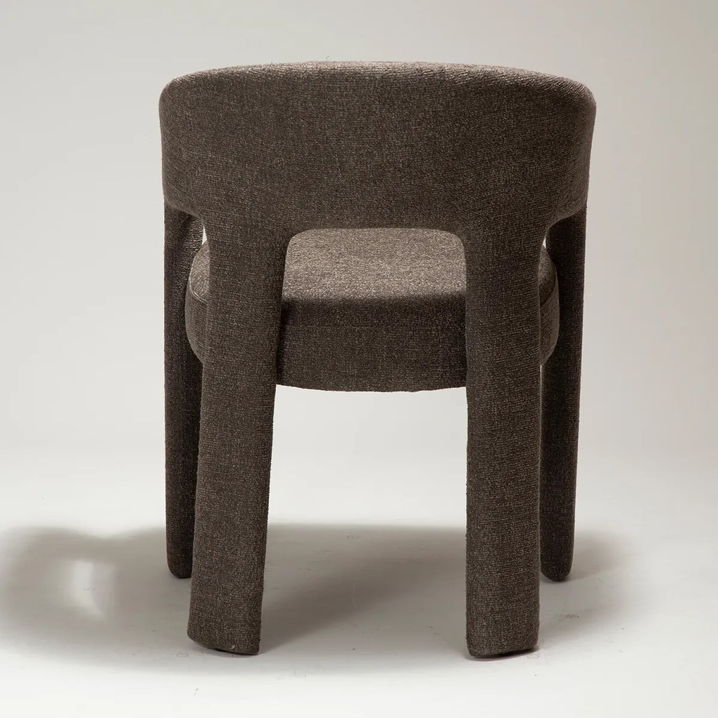 Dan-Form Splendor Bruine Boucle Eetkamerstoel Volledig Gestoffeerd