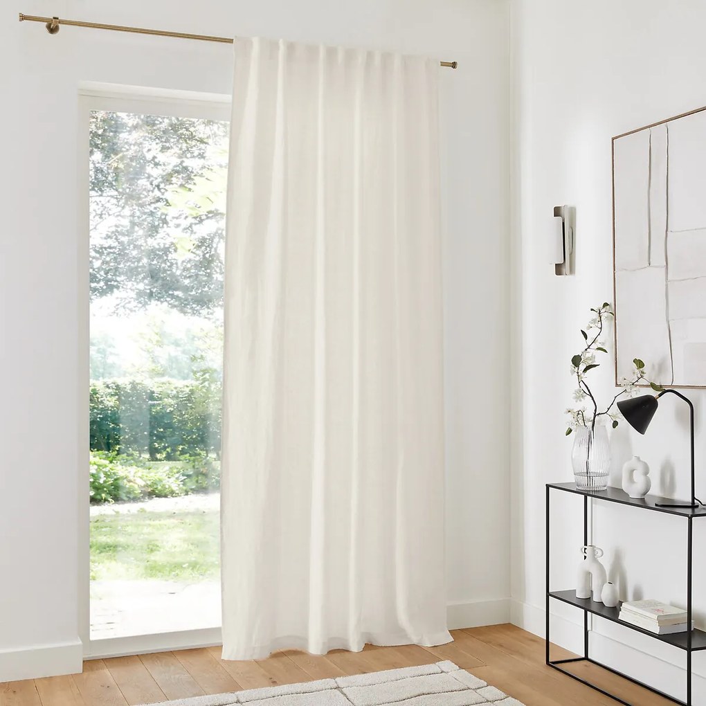 Linnen schermgordijn, met aangerimpelde bies en wave, ELBA