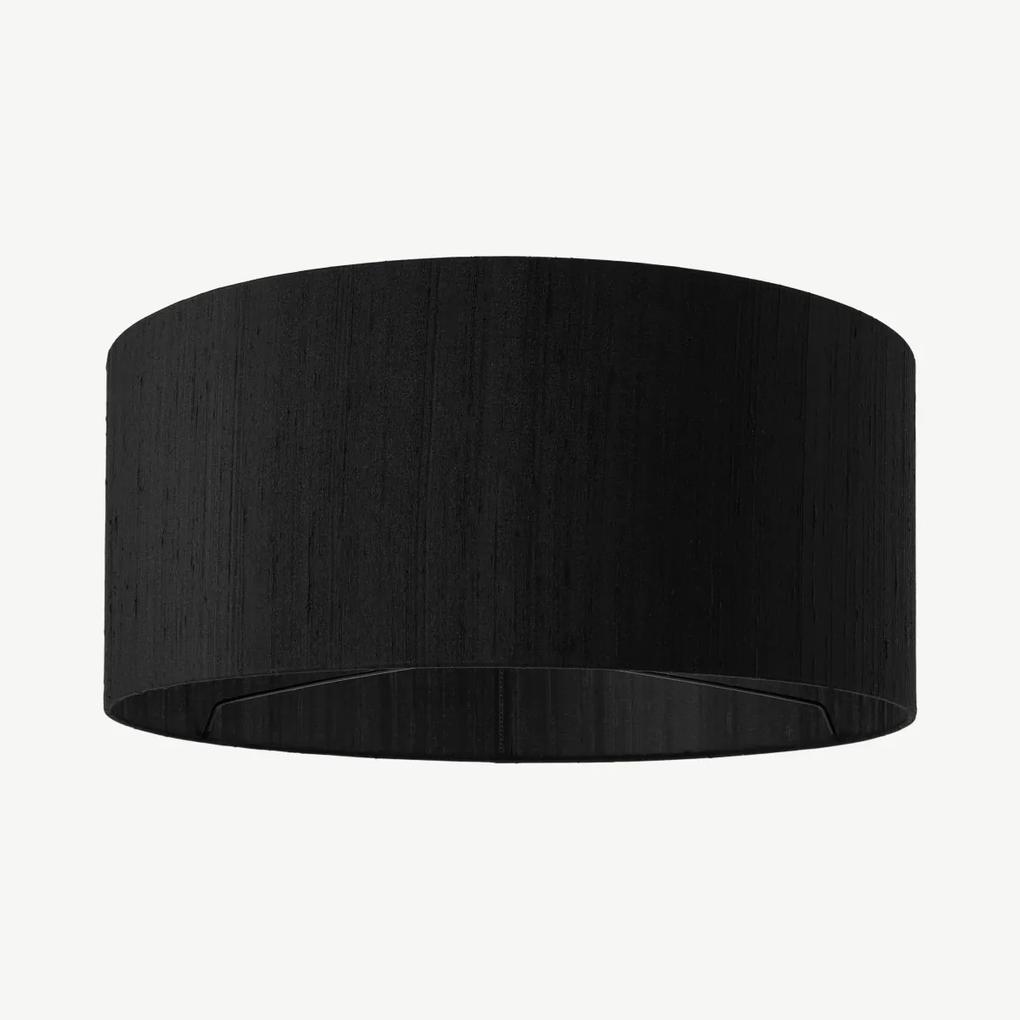 Idris lampenkap van zijde, 45 x 20cm, zwart