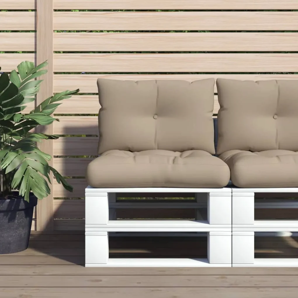 vidaXL Bankkussens pallet 2 st stof taupe