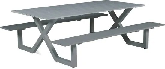 Napels picknicktafel - 210x170 - aluminium - grijs