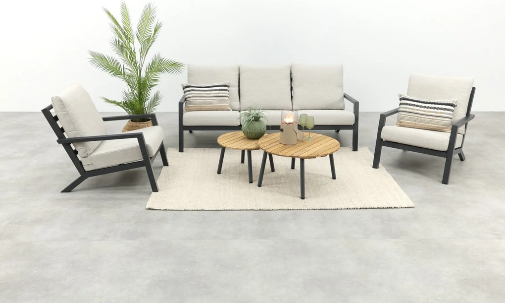 Boston/Mindo stoel - 3-zitsbank loungeset - 5-delig