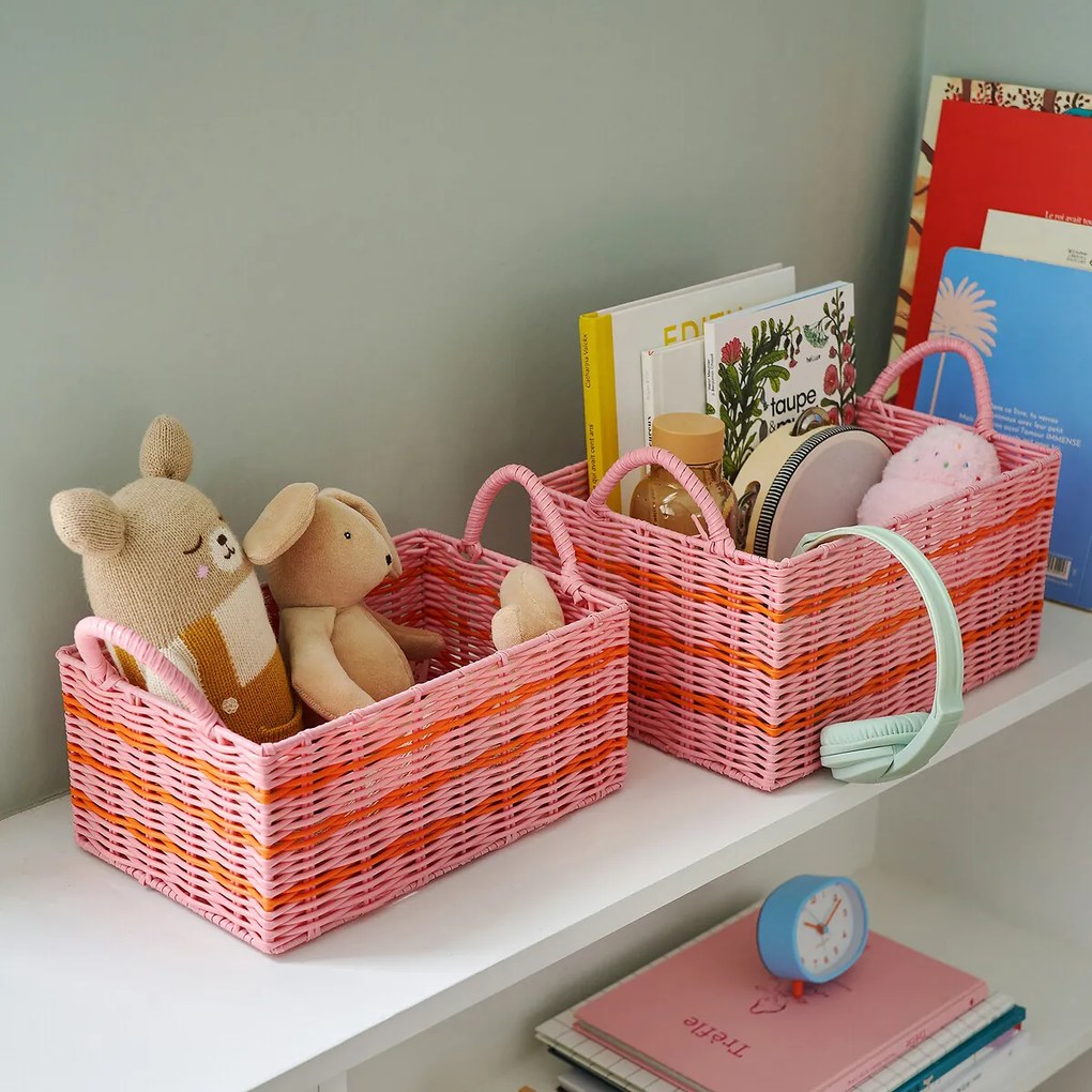 Set van 2 geweven scoubidou manden, CAMY