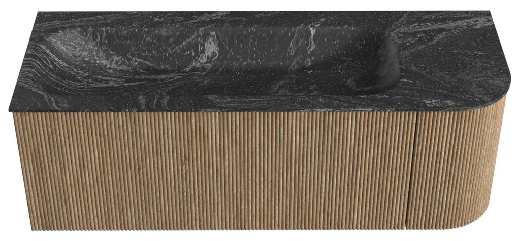 Mondiaz Kurve-dlux 125cm badmeubel ronding rechts dusk met 1 lade en deur en wastafel big medium links zonder kraangat lava