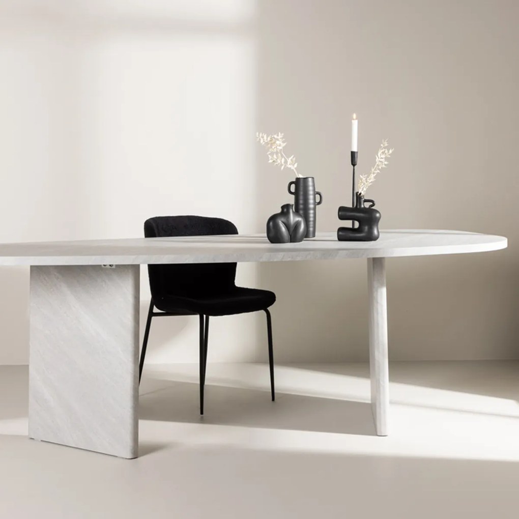 Organische Eettafel Groot Wit - 220 X 100cm.