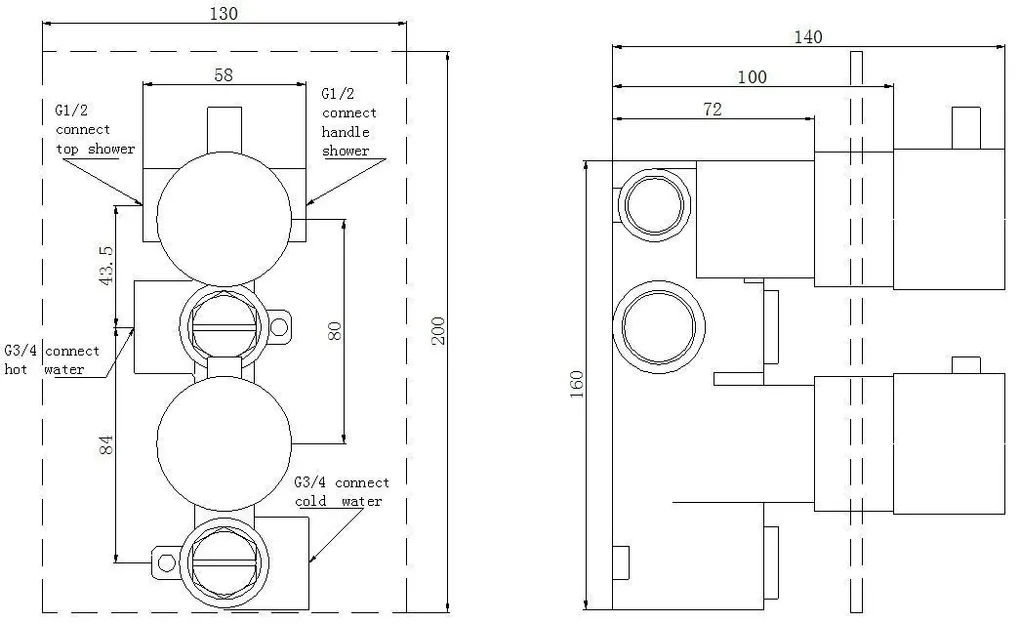 Saniclear Nero inbouwregendouche 30cm rond met plafondarm, 3 standen handdouche en glijstang zwart mat