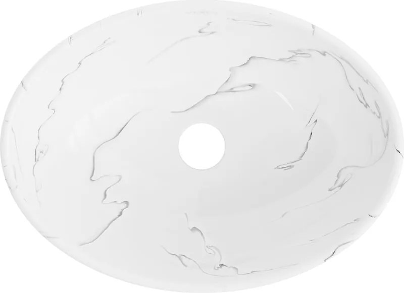 Mexen Elza opzetwastafel 40 x 33 cm, witte steen - 21014081