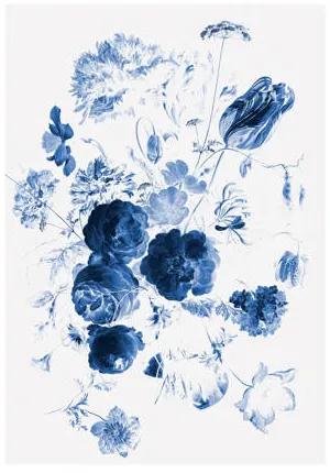 Fotobehang Royal Blue Flowers I (4 banen)