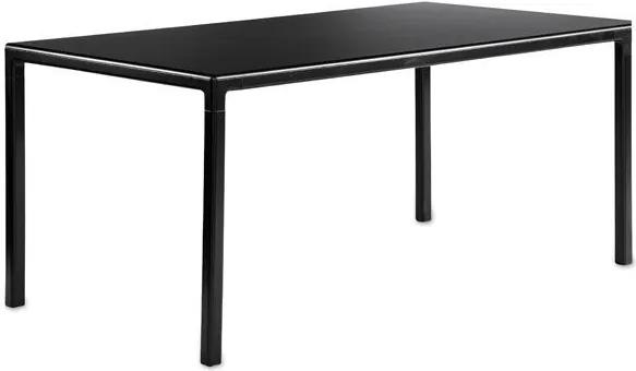 Hay Table T12 tafel rechte hoeken - frame: zwart - top: zwart linoleum - 160x80x74