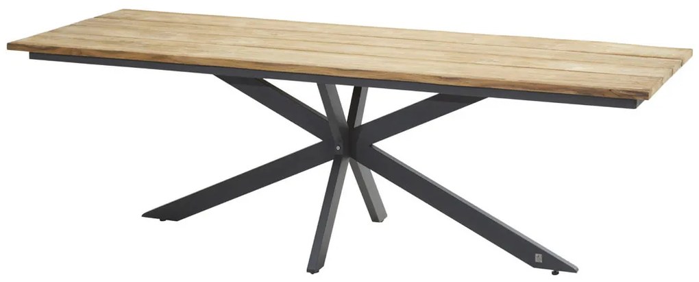 4 Seasons Outdoor Minerva tafel met HPL woodlook blad 280 x 95 cm * SALE *  Tuintafel    antraciet weerbestendig