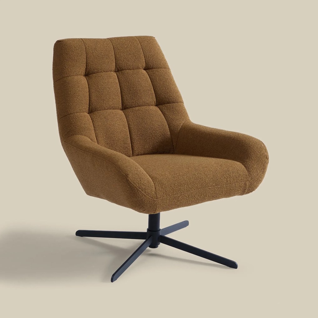 Draaibare Fauteuil Caramel Boucle