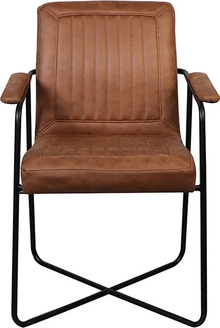 Eetkamerstoel - Henry - lederlook Soft cognac