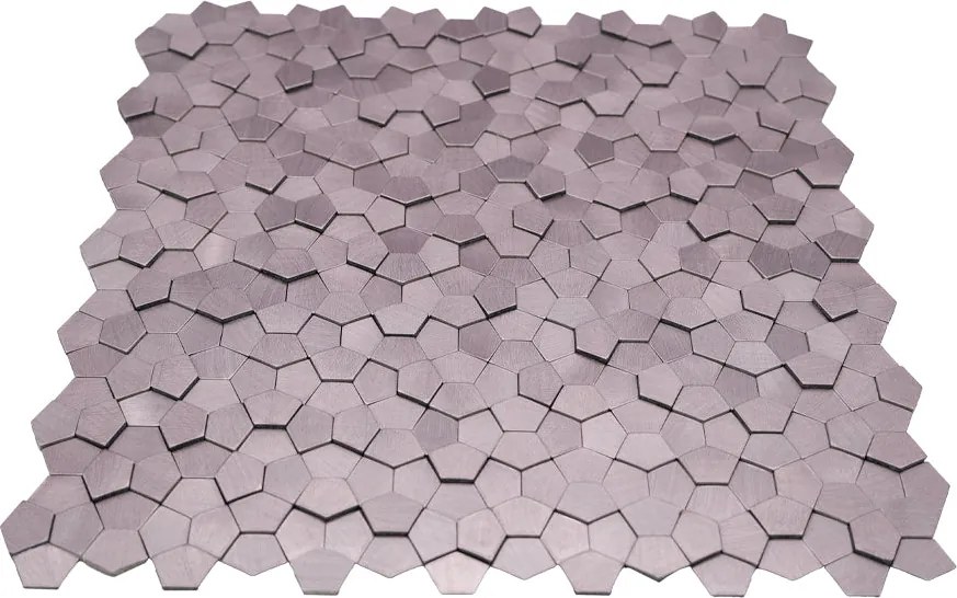 Zelfklevende Mozaïektegels Metaal | Pentagon 3D Roze | 28,2×28,2 cm | Keuken, Bad &amp; WC