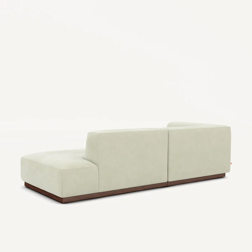 Hoekbank links in stonewashed fluweel, JACOPO