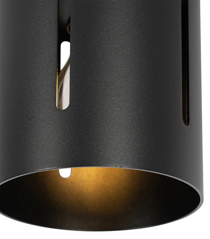 Design plafondlamp zwart met lichteffect - Yana Design E27 cilinder / rond Binnenverlichting Lamp