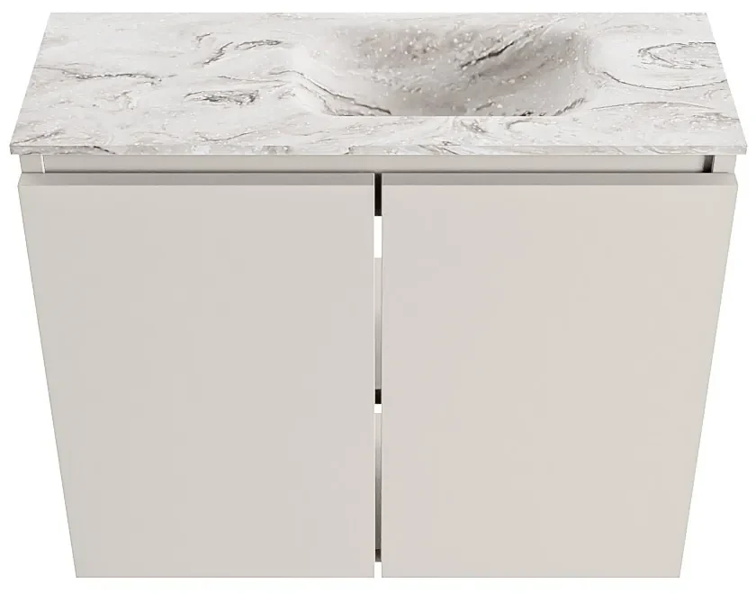 Mondiaz Ture DLux toiletmeubel 60cm linen met wastafel glace rechts zonder kraangat