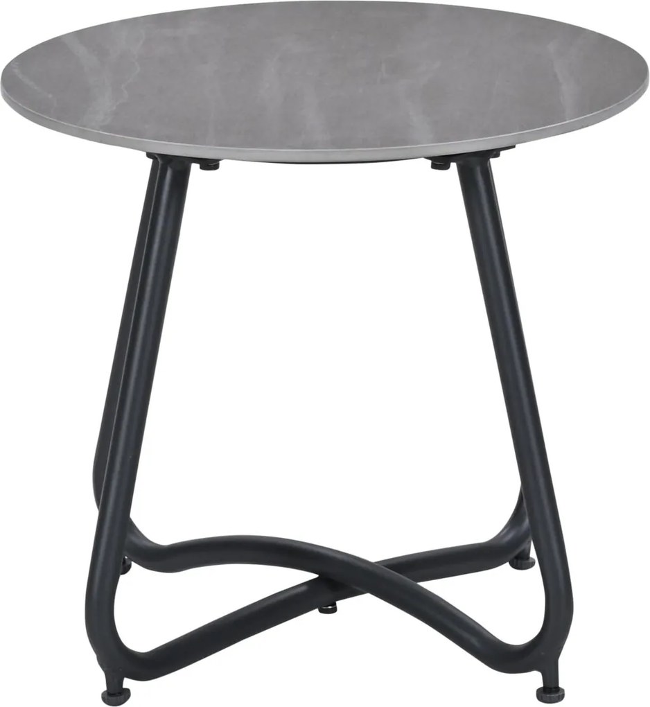 Garden Impressions Fons bijzettafel Ø45xH41 cm – carbon black - Centostone Napoli sand