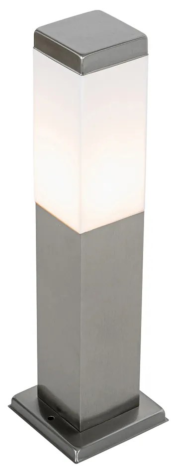 Moderne buitenlamp 45 cm staal met stopcontact IP44 - Malios
