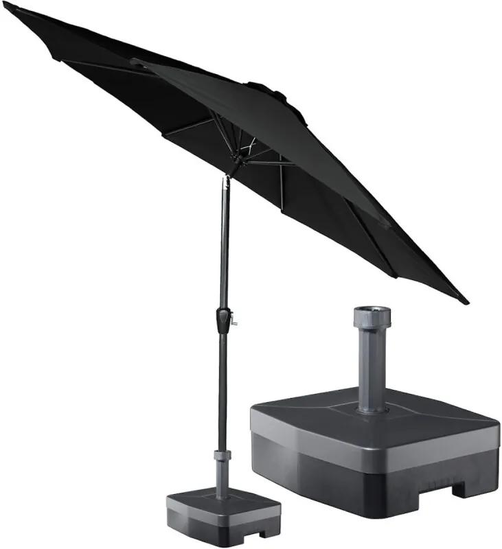 Ronde parasol met voet - 300 cm rond - Black