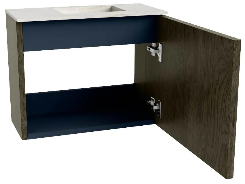Mondiaz Joya DLux 50cm toiletmeubel shadow met wastafel faye rechts zonder kraangat ostra