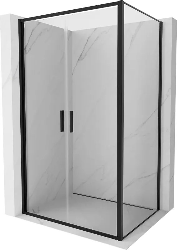Mexen Exo schuifdeur douchecabine 100 x 80 cm, transparant, zwart - 814-100-080-70-00