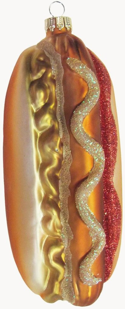 Handbeschilderde kerstboomhanger Hot Dog