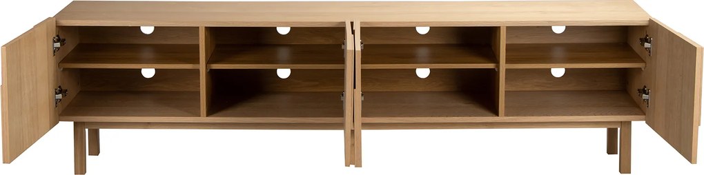 Eiken Tv-meubel Met 3D Vormen - 200x40x55cm.