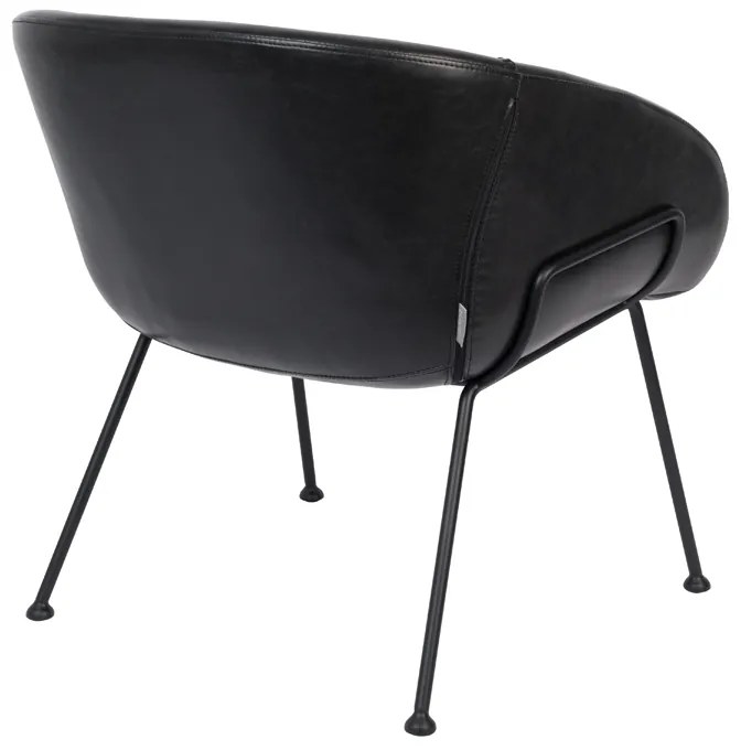 Zuiver Feston Zwarte Design Fauteuil Leer