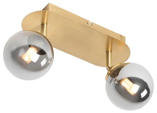 Spot goud 2-lichts verstelbaar met smoke glass - Athens