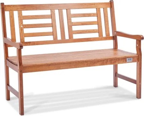 VEVOR Tuinbank Patiobank Gemaakt van Hout, 122 cm Parkbank Rustbank 318 kg Draagvermogen, 3-persoons tuin- en parkbank met rugleuning en armleuningen, vintage bank voor tuin, park, tuin, veranda etc.