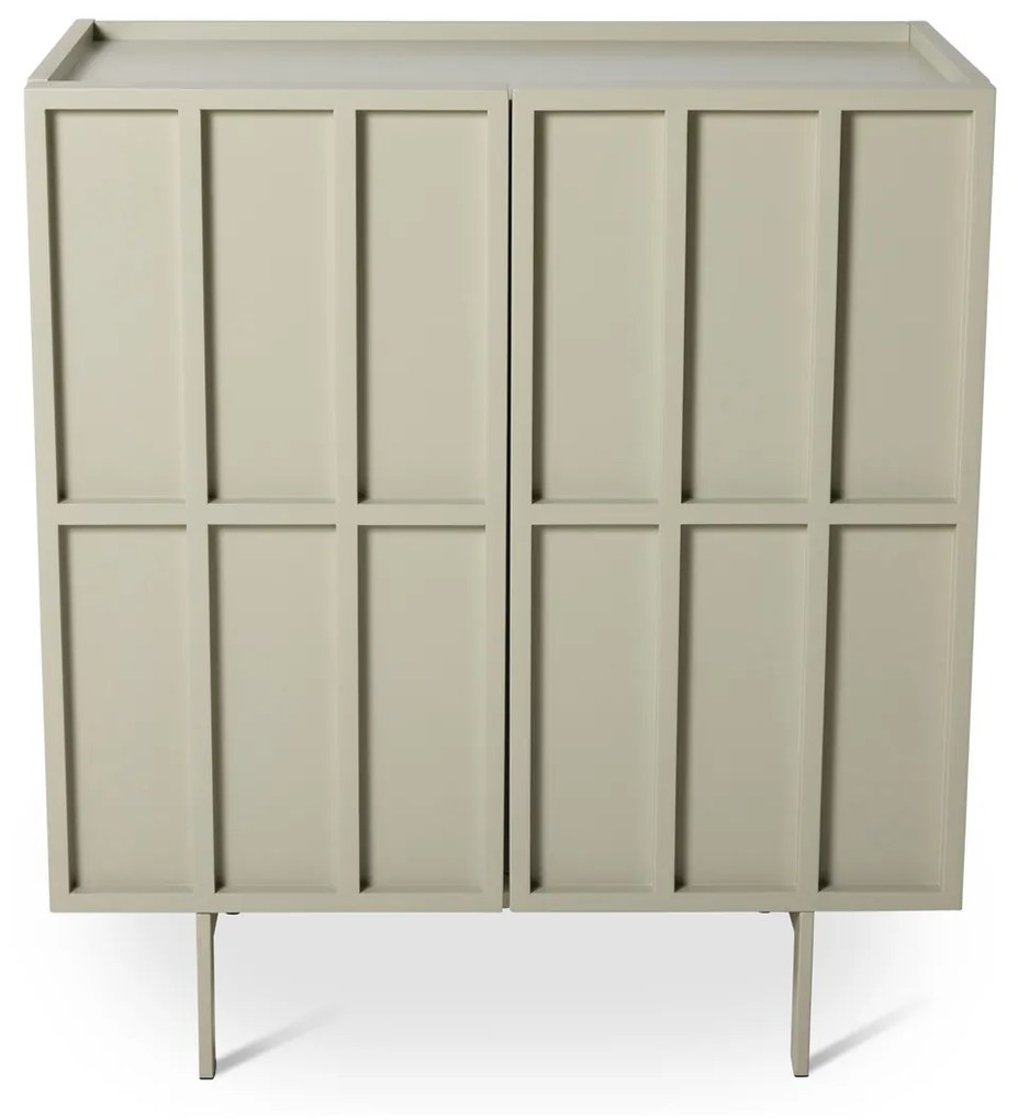 HKliving Cupboard Lage Wandkast Retro Design Pebble Grey - 80x40x89cm.