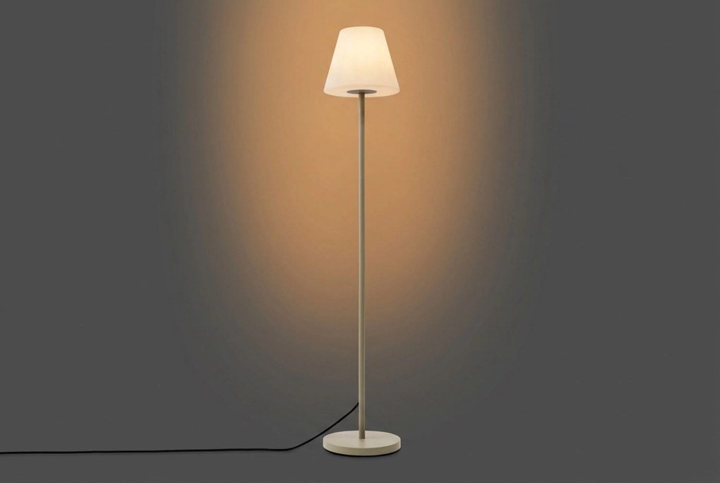 Buiten Vloerlamp Beige Met Witte Kap IP - Virginia Kunststof /Staal Zand/Beige