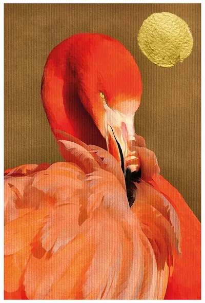 Poster Kubistika - Flamingo