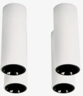 Pack Van 4 Ronde Led-opbouwplafondlampen Ø7,2 Cm In Aluminium Luisiana Warm Wit 2700k & Wit – Zwart & 23º & 11 W - Sklum