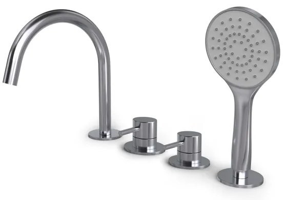 Hotbath Buddy Badrandcombinatie - met uitloop - één hendel mengkraan - Chroom B173CR