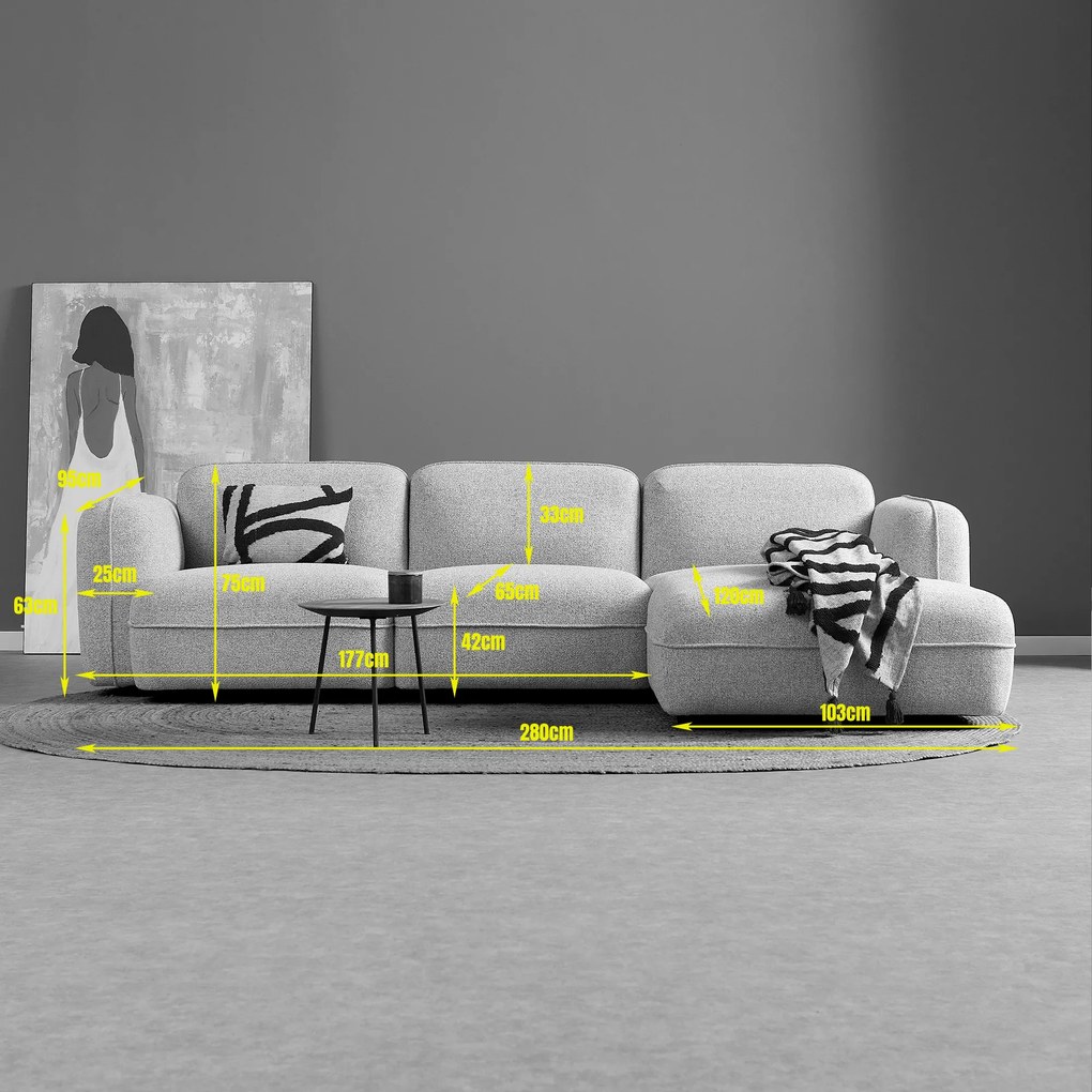 PEPP Interiors Drop Bank Met Chaise Longue Rechts Beige Serenity 03