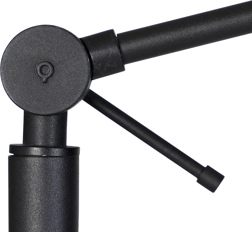 Vloerlamp zwart met kap lichtbruin 50 cm verstelbaar - Editor