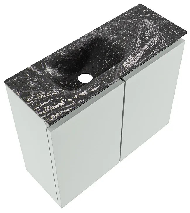 Mondiaz Ture DLux toiletmeubel 60cm greey met wastafel lava links met kraangat