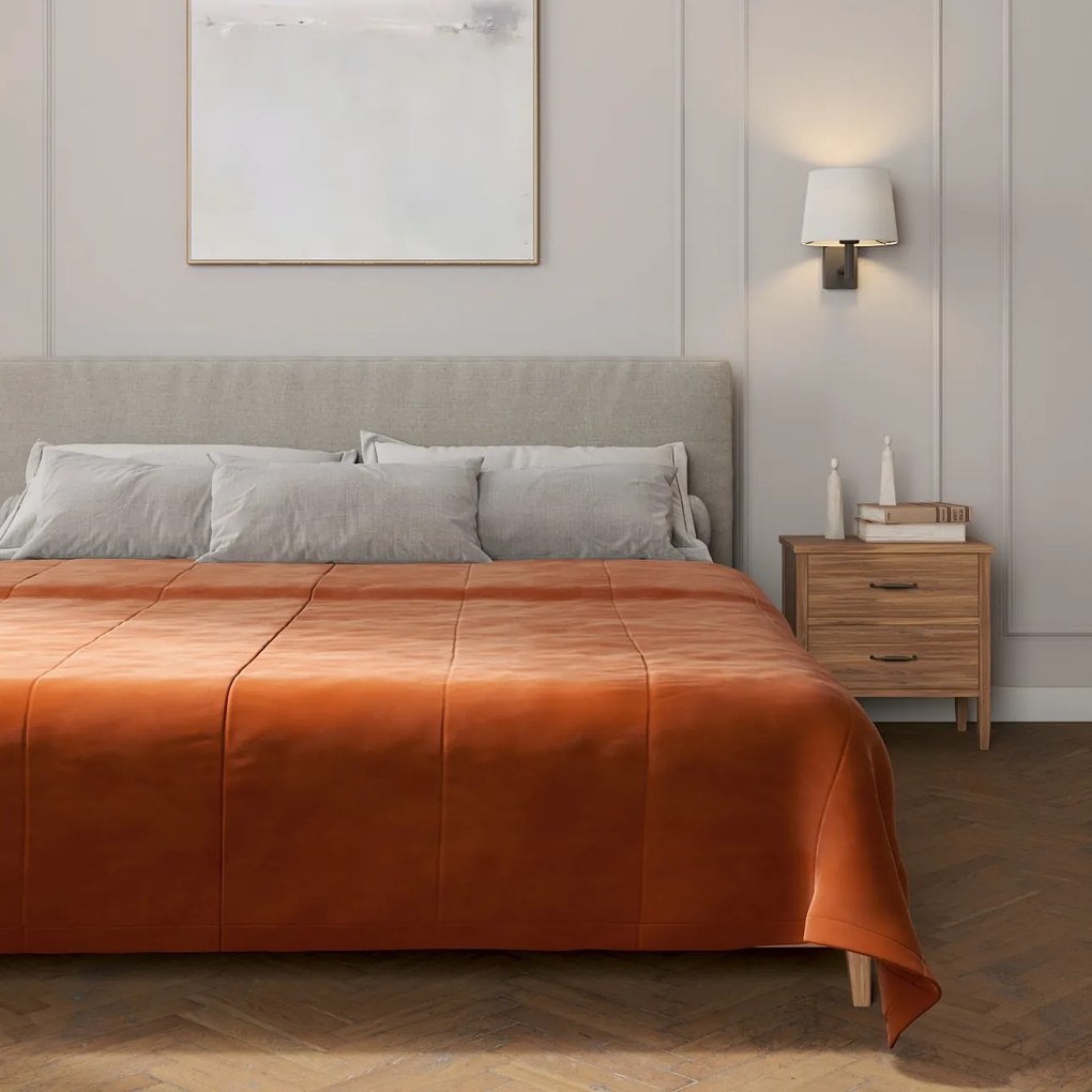 Dekoria Sprei Velvet, bruin-caramel