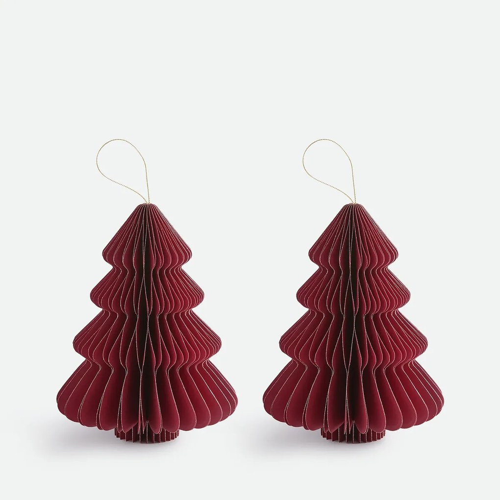 Set van 2 opvouwbare kerstbomen, hoogte 20 cm, CASPAR