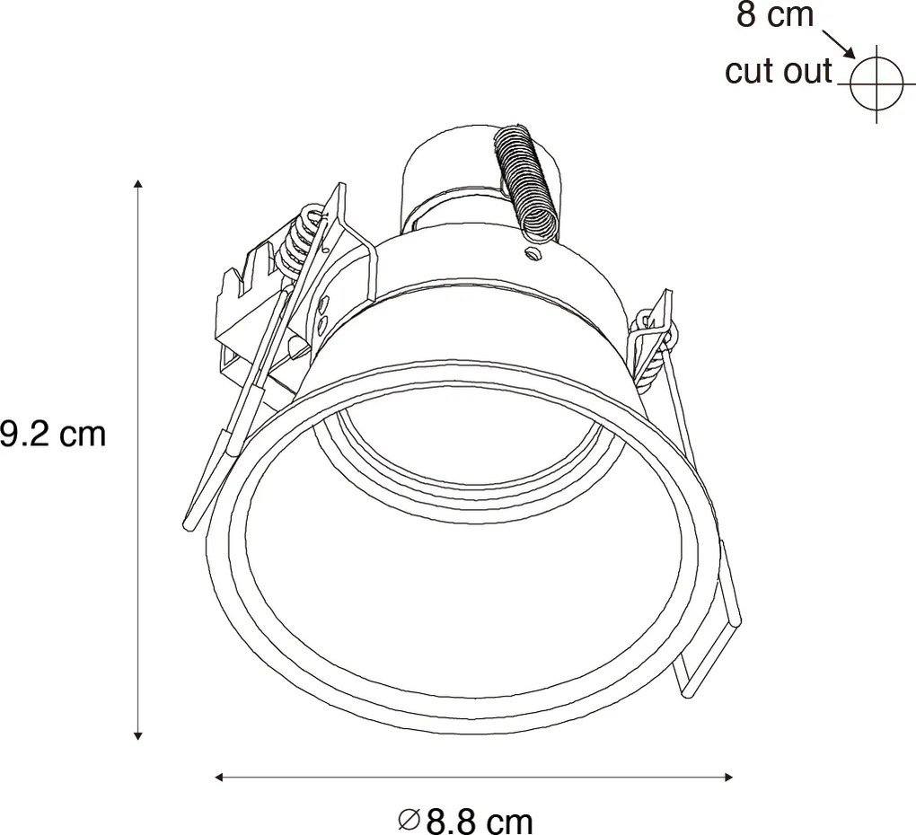 Smart inbouwspot zwart IP44 incl. Wifi GU10 50mm - Dept