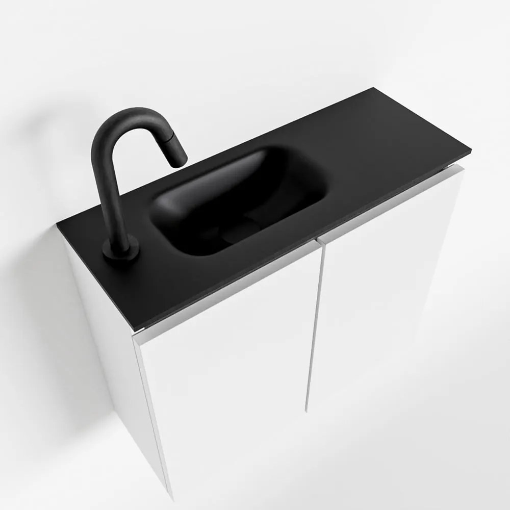 Mondiaz Ture 60cm toiletmeubel talc met wastafel urban links 1 kraangat