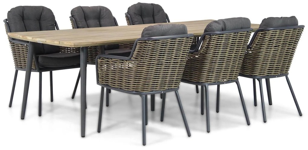 Tuinset 6 personen 240 cm Wicker Grijs Santika Furniture Santika