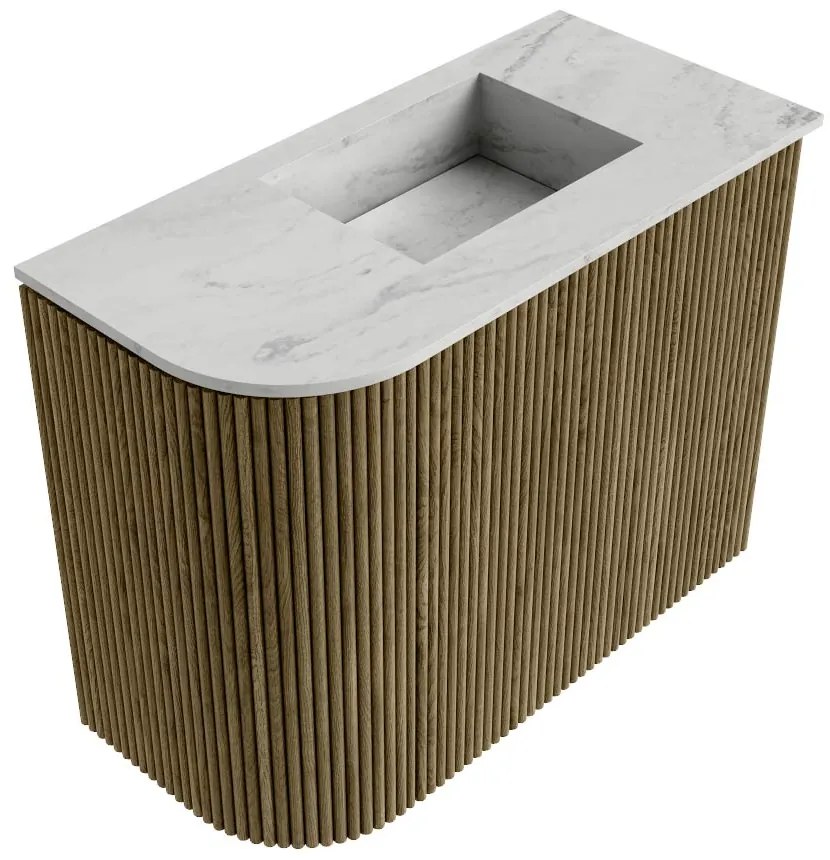 Mondiaz Joya DLux 50cm toiletmeubel ronding links dusk met wastafel faye rechts zonder kraangat opalo