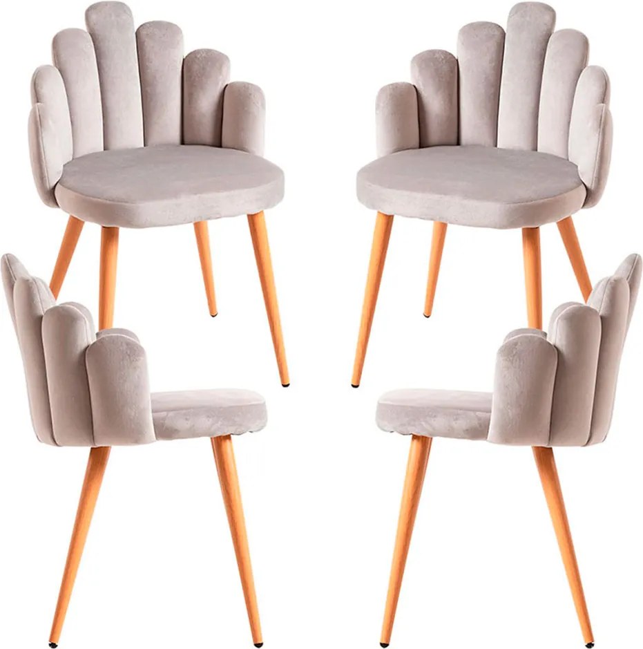 Set 4 Hand Fluwelen Stoelen