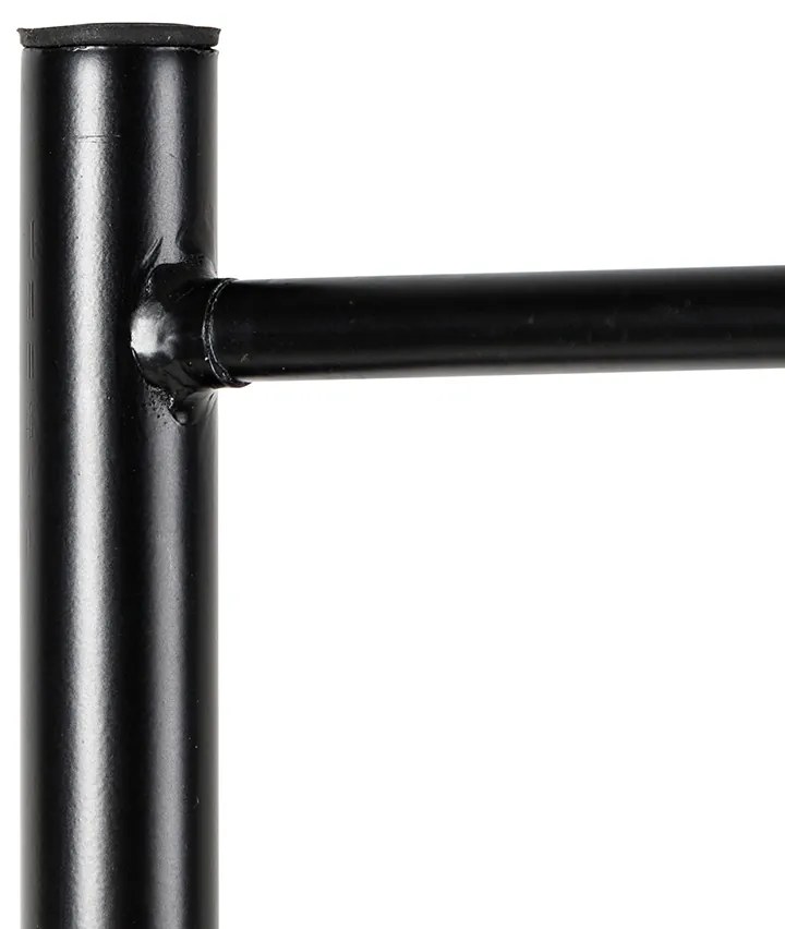 Industriële vloerlamp zwart met messing 2-lichts - Haicha